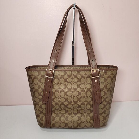 NWT COACH CN328 Signature Canvas/Leather ASHTON TOTE Shoulder Saddle - Picture 3 of 8